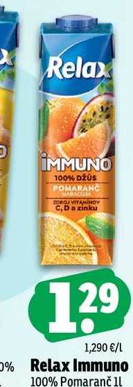 Relax Immuno 10 Multivitamín Zázvor 1l v akcii Zlacnene sk