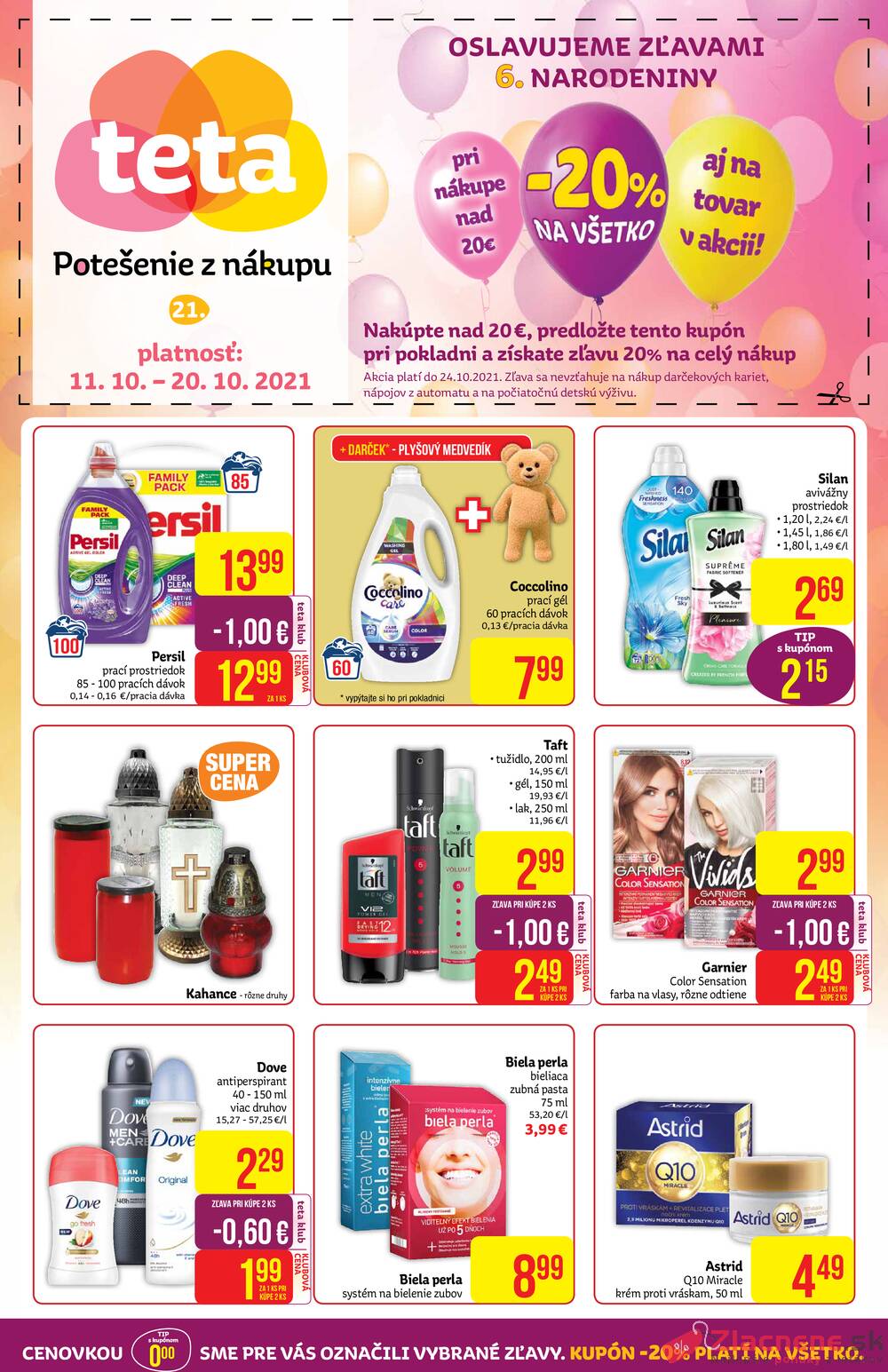 Leták TETA drogerie - TETA drogerie od 11.10. do 20.10.2021 - strana 1 Leták TETA drogerie - TETA drogerie od 11.10. do 20.10.2021 - strana 1