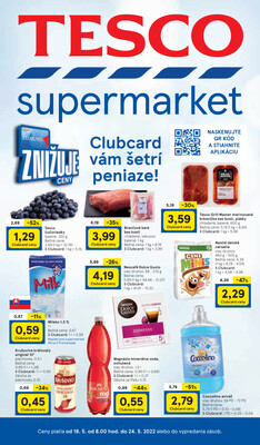 Leták Tesco supermarkety od 18.5. do 24.5.2022