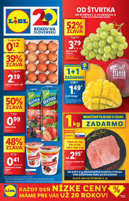 Leták Lidl Štvrtok od 5.9. do 8.9.2024