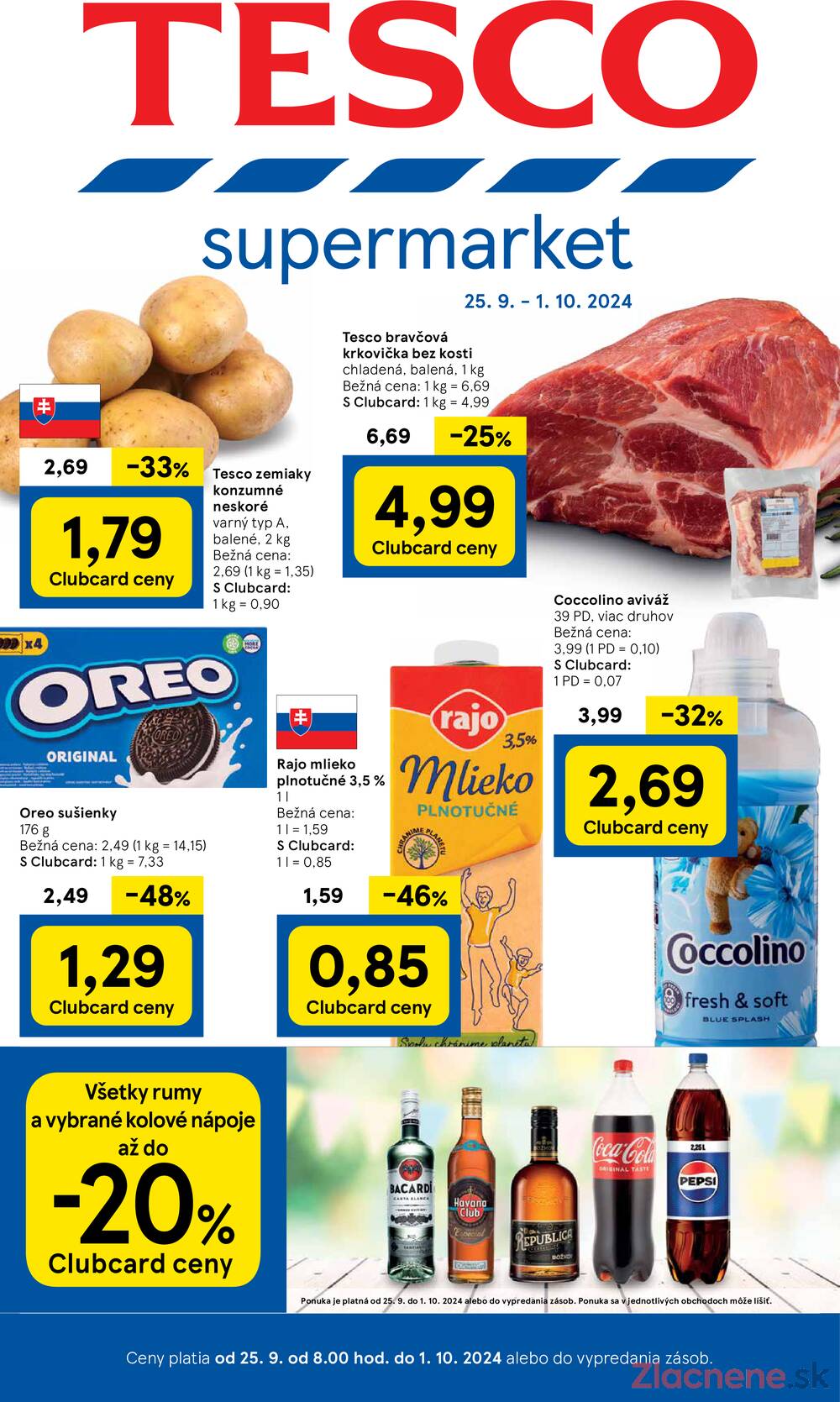 Leták Tesco - Tesco supermarkety od 25.9. do 1.10.2024 - strana 1