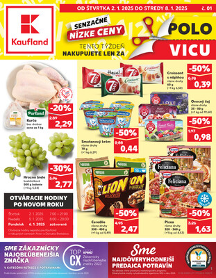 Leták Kaufland 2.1. - 8.1. - Kaufland Bánovce nad Bebravou