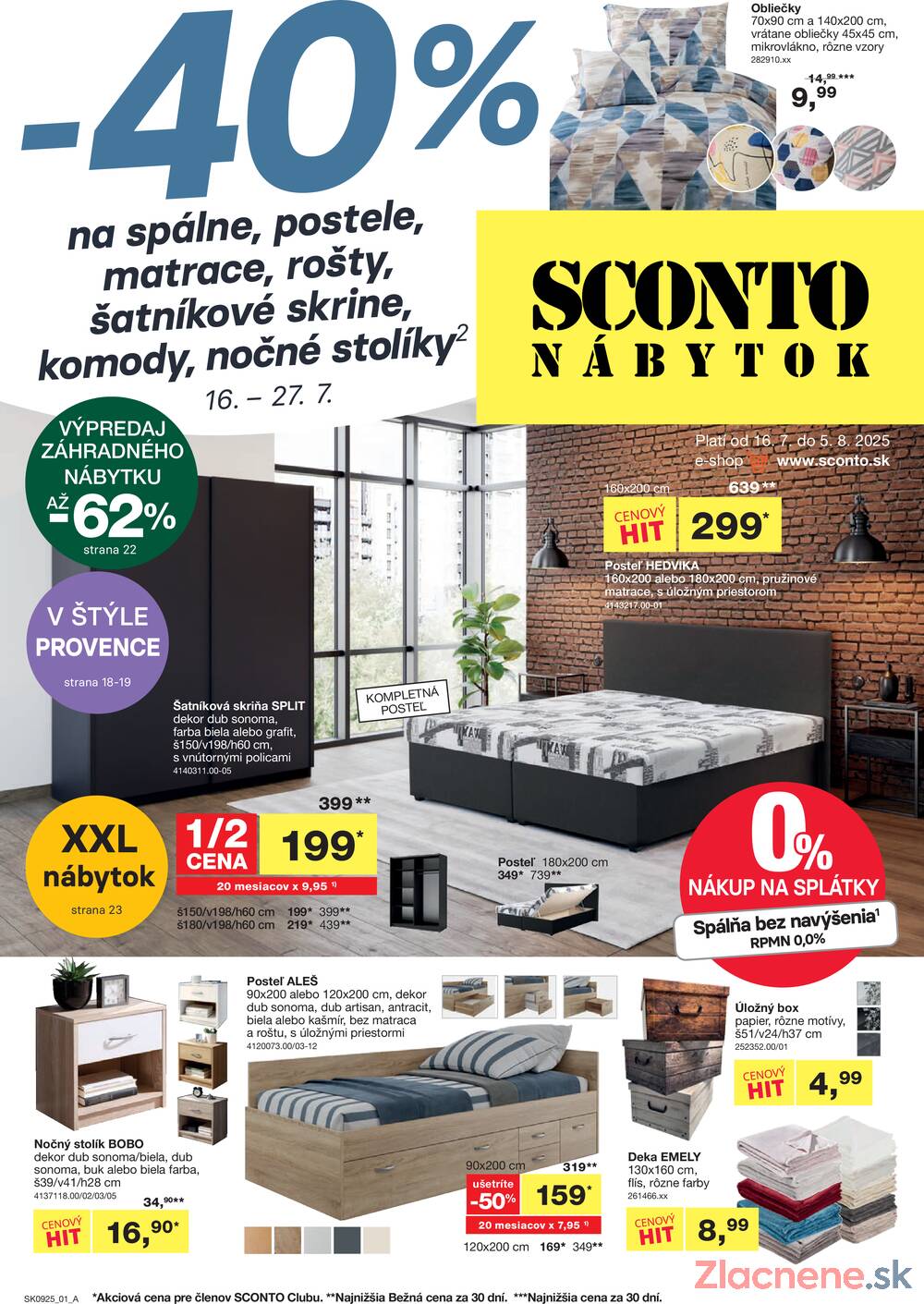 Leták SCONTO nábytok - Sconto nábytok od 16.7. do 5.8.2025 - strana 1