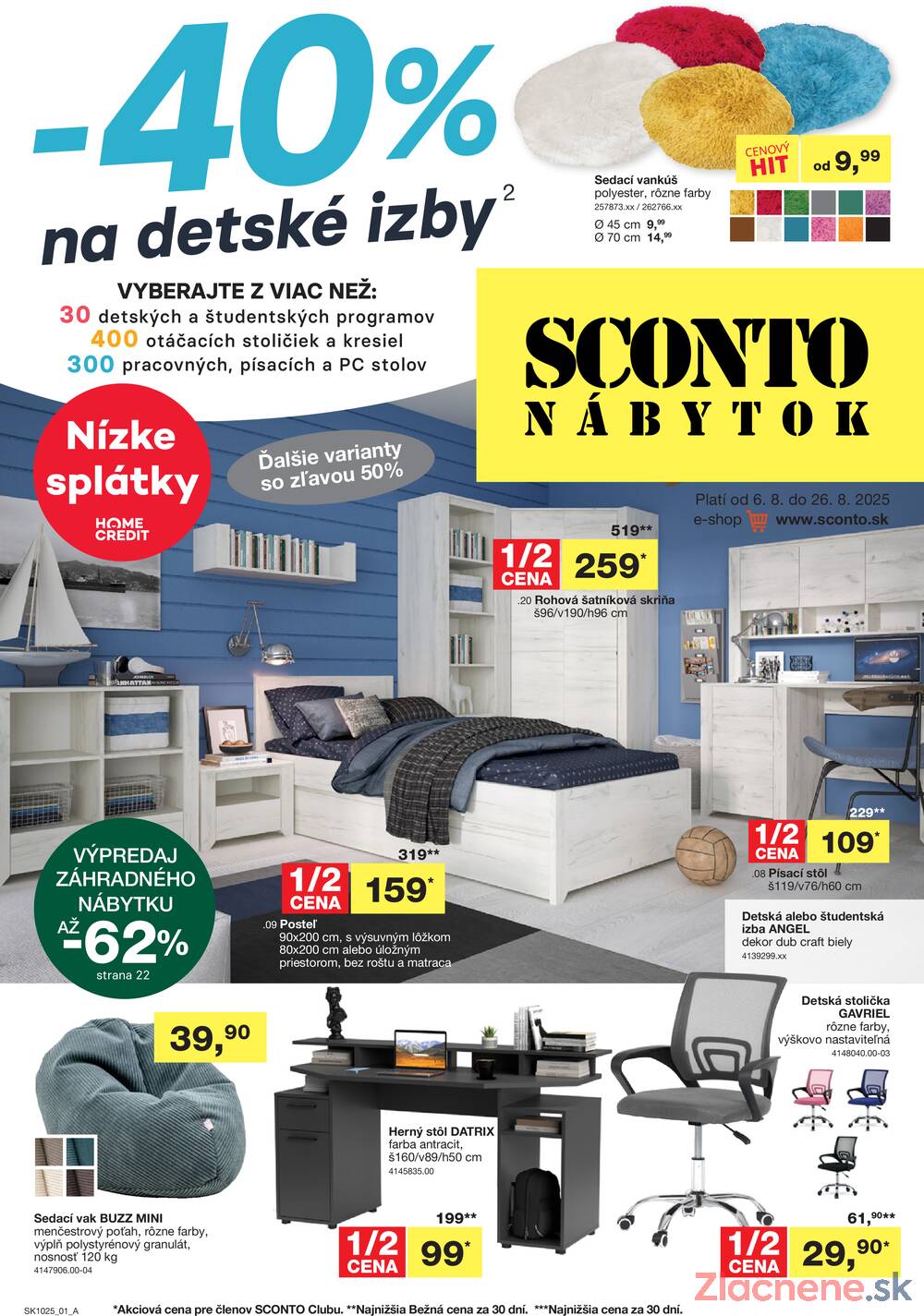 Leták SCONTO nábytok - Sconto nábytok od 6.8. do 26.8.2025 - strana 1