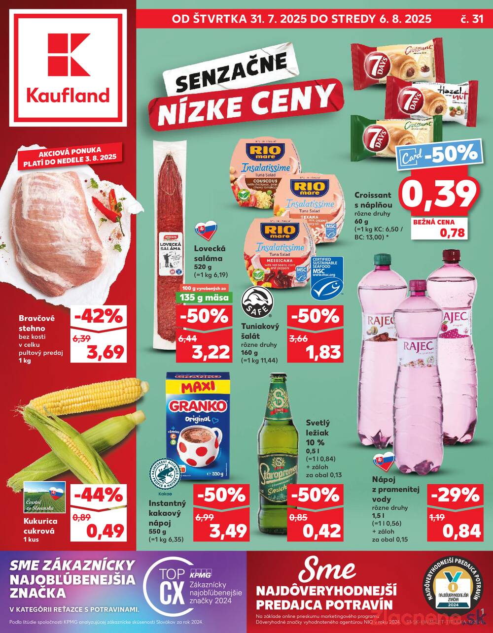 Leták Kaufland - Kaufland 31.7. - 6.8. - Kaufland Trnava - Nová ul. - strana 1