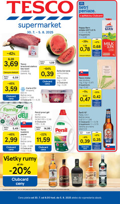 Leták Tesco supermarkety od 30.7. do 5.8.2025