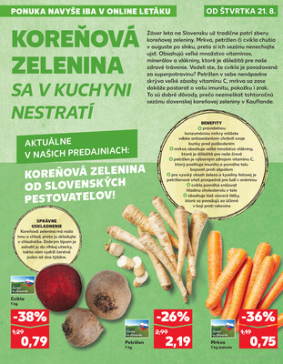 Kaufland 21.8. - 27.8. - Kaufland Vranov nad Topľou