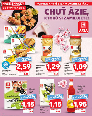 Kaufland 21.8. - 27.8. - Kaufland Vranov nad Topľou