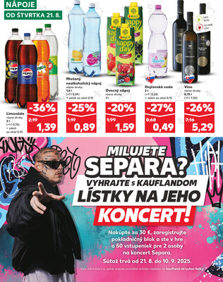 Kaufland 21.8. - 27.8. - Kaufland Vranov nad Topľou