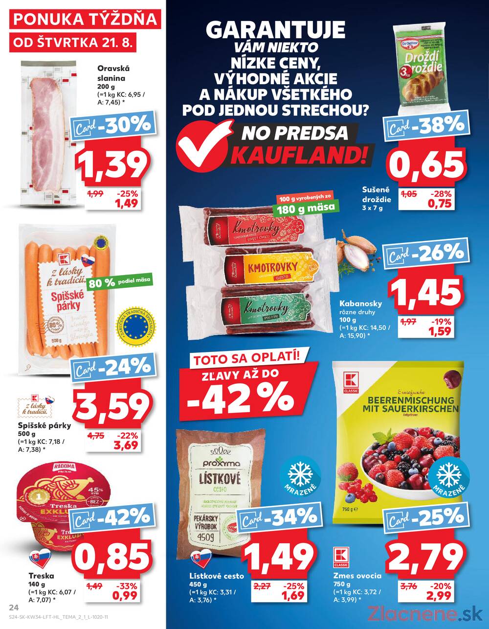 Leták Kaufland - Kaufland 21.8. - 27.8. - Kaufland Trnava - Nová ul. - strana 24