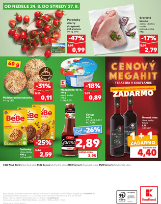 Kaufland 21.8. - 27.8. - Kaufland Šamorín-Mliečno - Krajinská cesta
