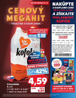 Kaufland 4.9. - 10.9. - Kaufland Poprad - Jiřího Wolkera