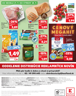 Kaufland 18.9. - 24.9. - Kaufland Bratislava - Rača
