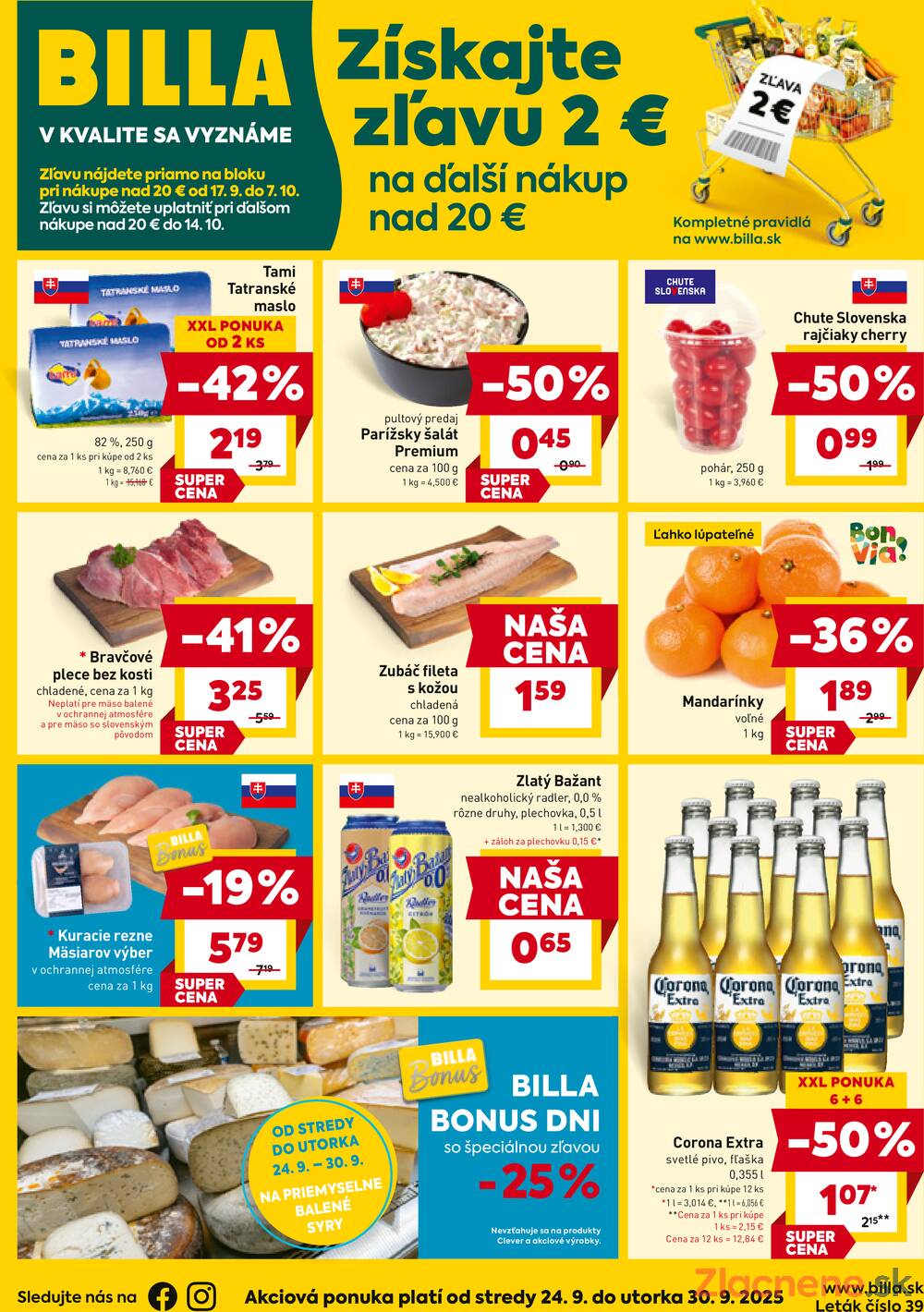 Leták Billa - Billa od 24.9. do 30.9.2025 - strana 1