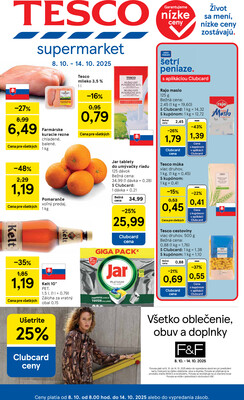 Leták Tesco supermarkety od 8.10. do 14.10.2025