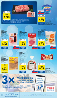 Tesco supermarkety od 15.10. do 21.10.2025