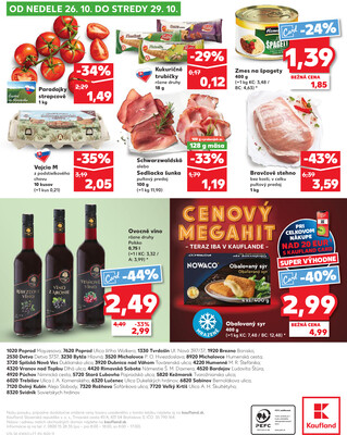 Kaufland 23.10. - 29.10. - Kaufland Poprad - Jiřího Wolkera