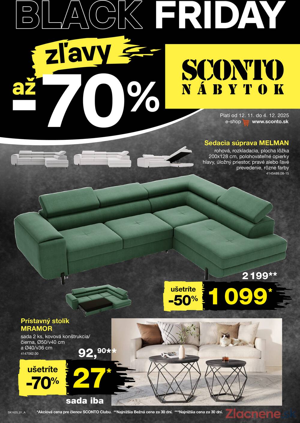 Leták SCONTO nábytok - Sconto nábytok Black Friday od 4.11. do 4.12.2025 - strana 1
