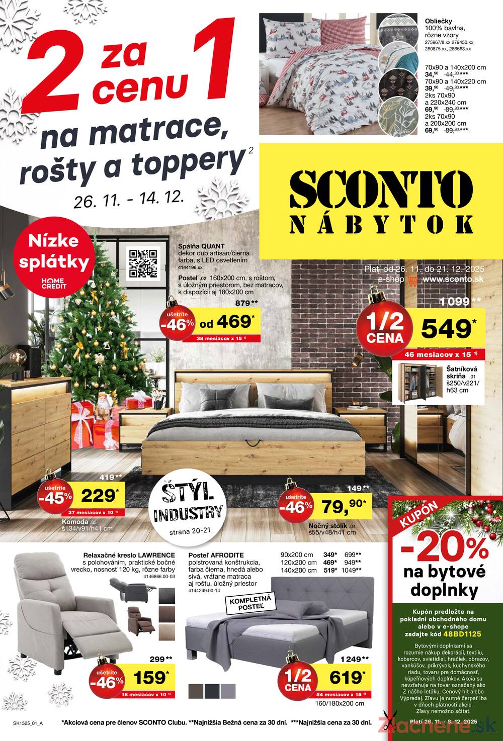 Leták SCONTO nábytok - Sconto nábytok od 26.11. do 21.12.2025 - strana 1