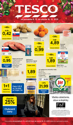 Leták Tesco malé hypermarkety od 8.12. do 16.12.2025
