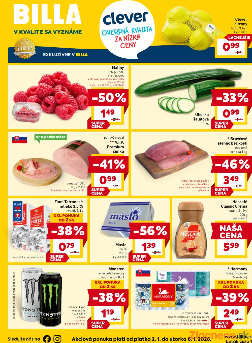 Leták BILLA - BILLA od 2.1. do 6.1.2026 - strana 1