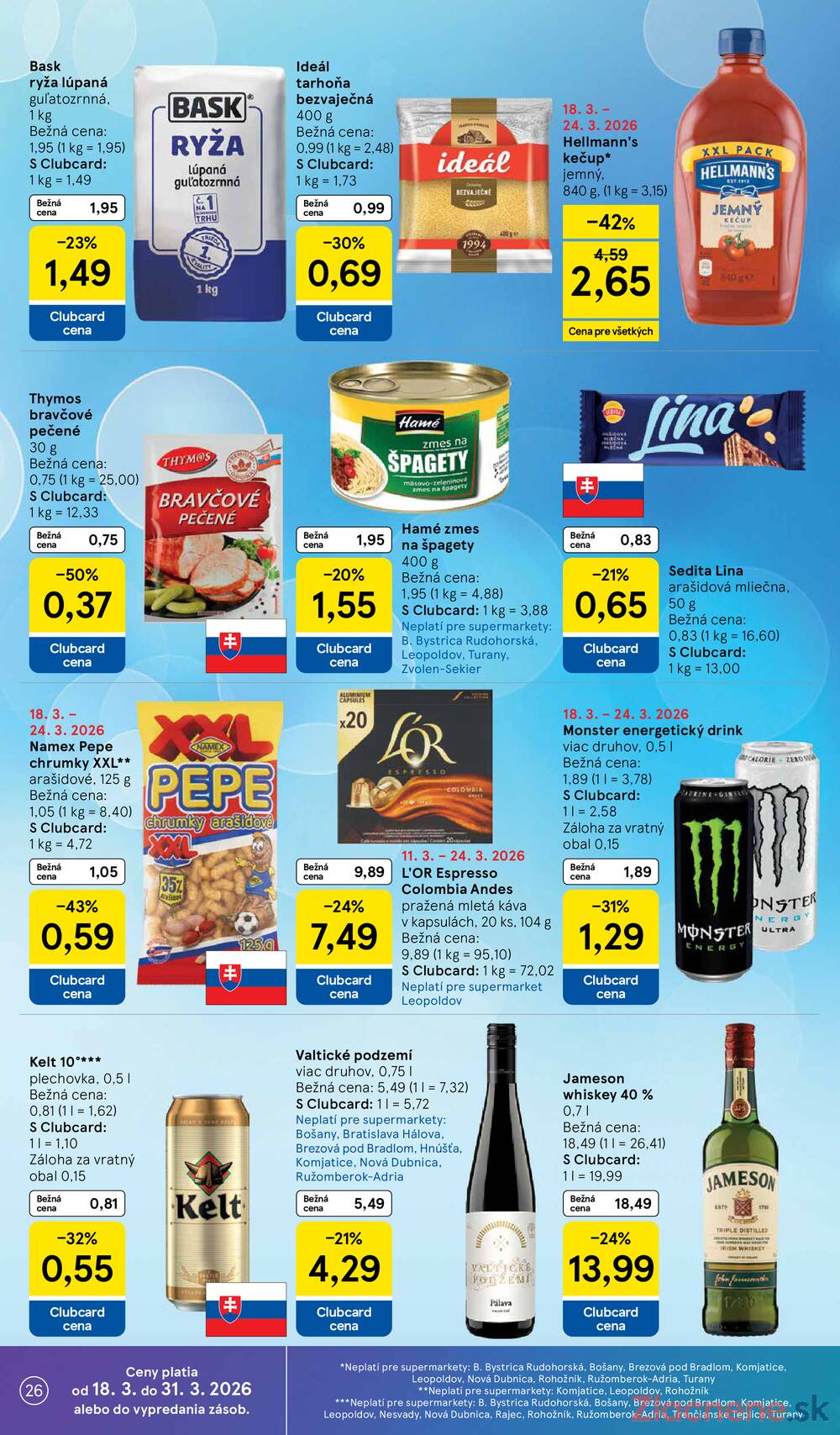 Tesco supermarkety od 18.3. do 24.3.2026