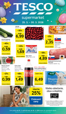 Leták Tesco supermarkety od 25.3. do 30.3.2026