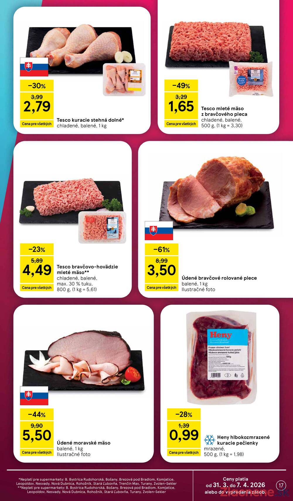 Tesco supermarkety od 31.3. do 7.4.2026