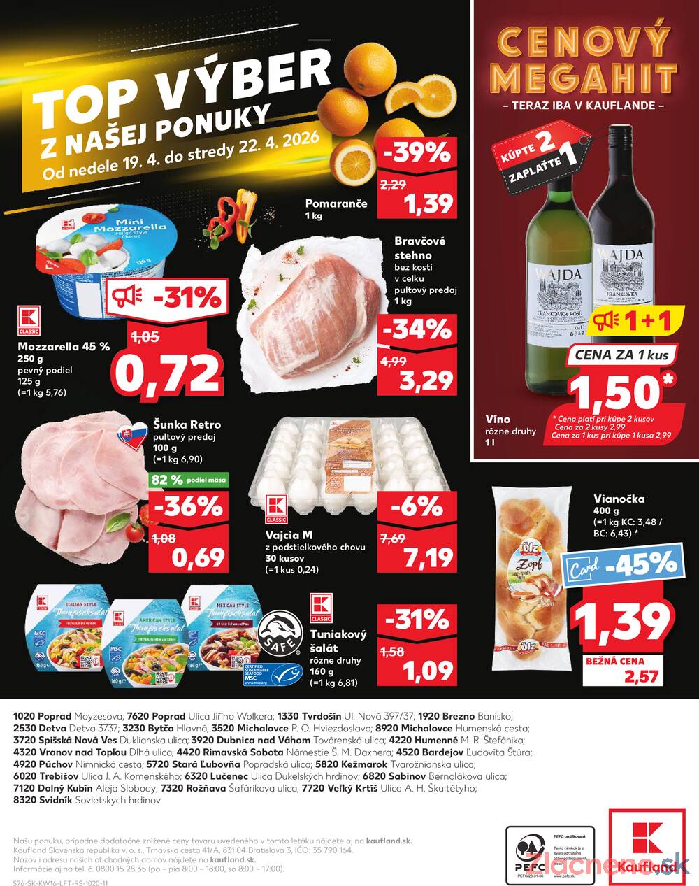 Leták Kaufland - Kaufland 16.4. - 22.4. - Kaufland Michalovce (Humenská cesta) - strana 76