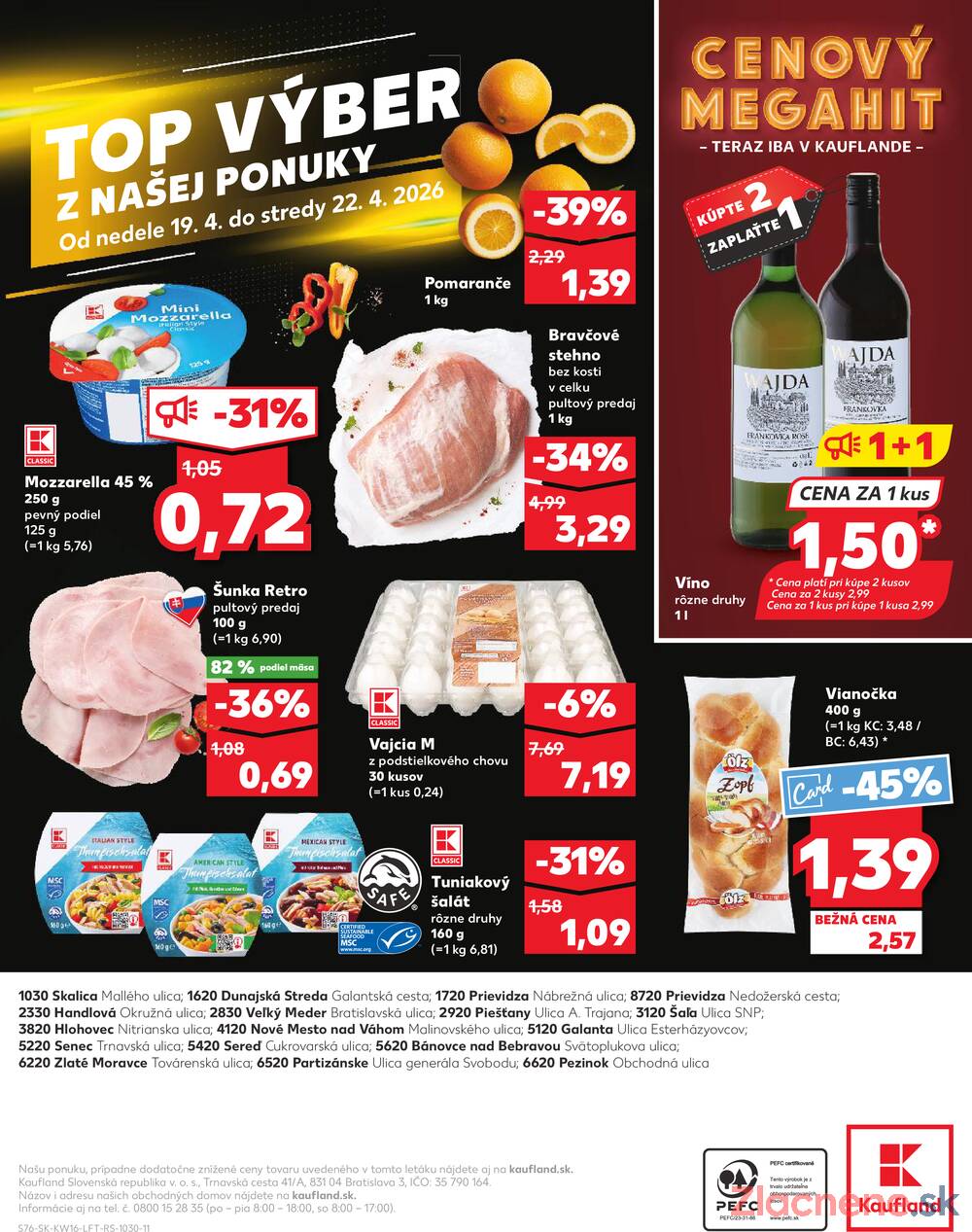 Kaufland 16.4. - 22.4. - Kaufland Handlová - Okružná ul.