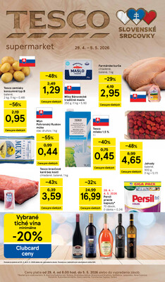 Leták Tesco supermarkety od 29.4. do 5.5.2026
