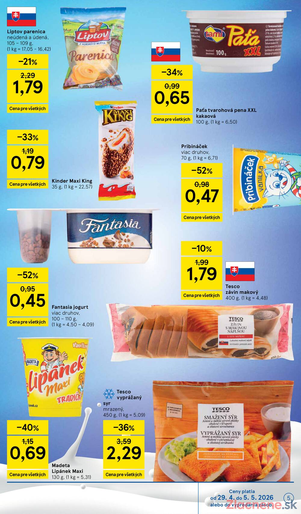 Leták Tesco - Tesco malé hypermarkety 29.4. - 5.5. - strana 5