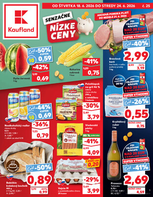 Leták Kaufland 18.6. - 24.6. - Kaufland Veľký Meder