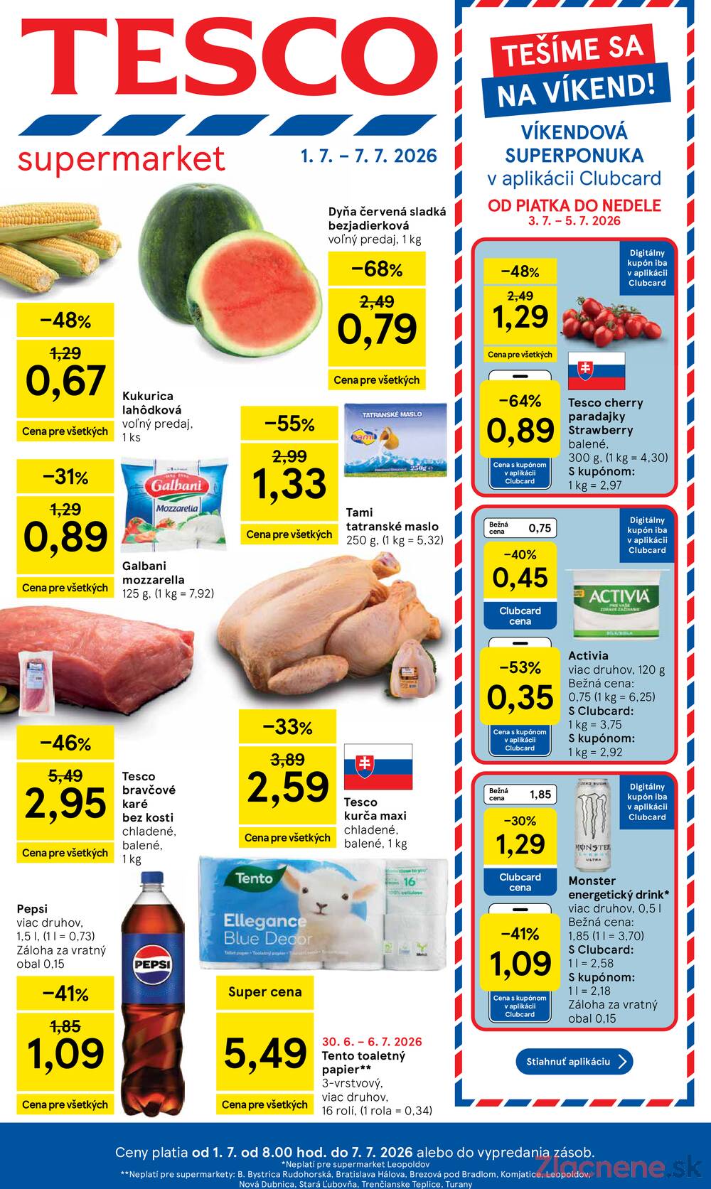 Tesco supermarkety od 1.7. do 7.7.2026