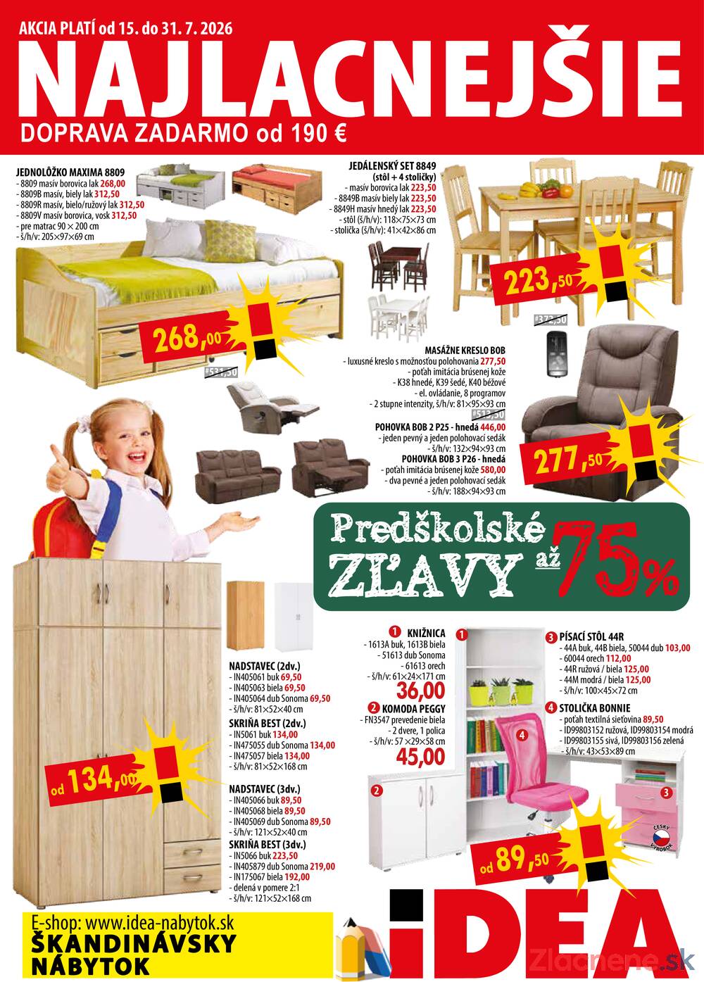 Leták IDEA nábytok - IDEA nábytok od 15.7. do 31.7.2026 - strana 1