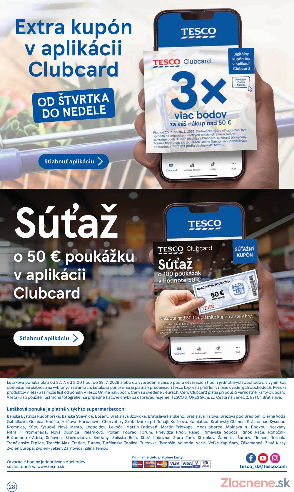 Tesco supermarkety od 22.7. do 28.7.2026