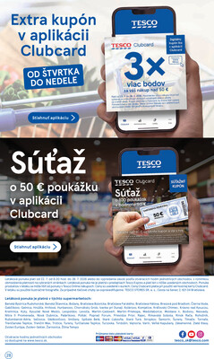 Tesco supermarkety od 22.7. do 28.7.2026