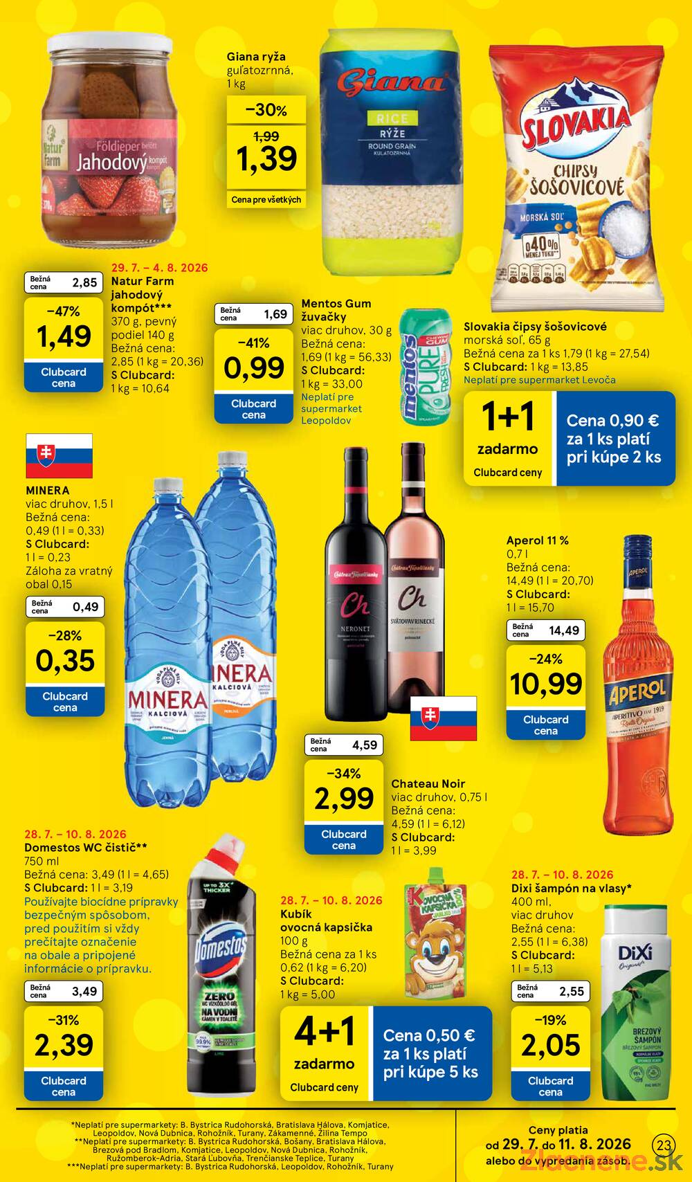 Tesco supermarkety od 29.7. do 4.8.2026