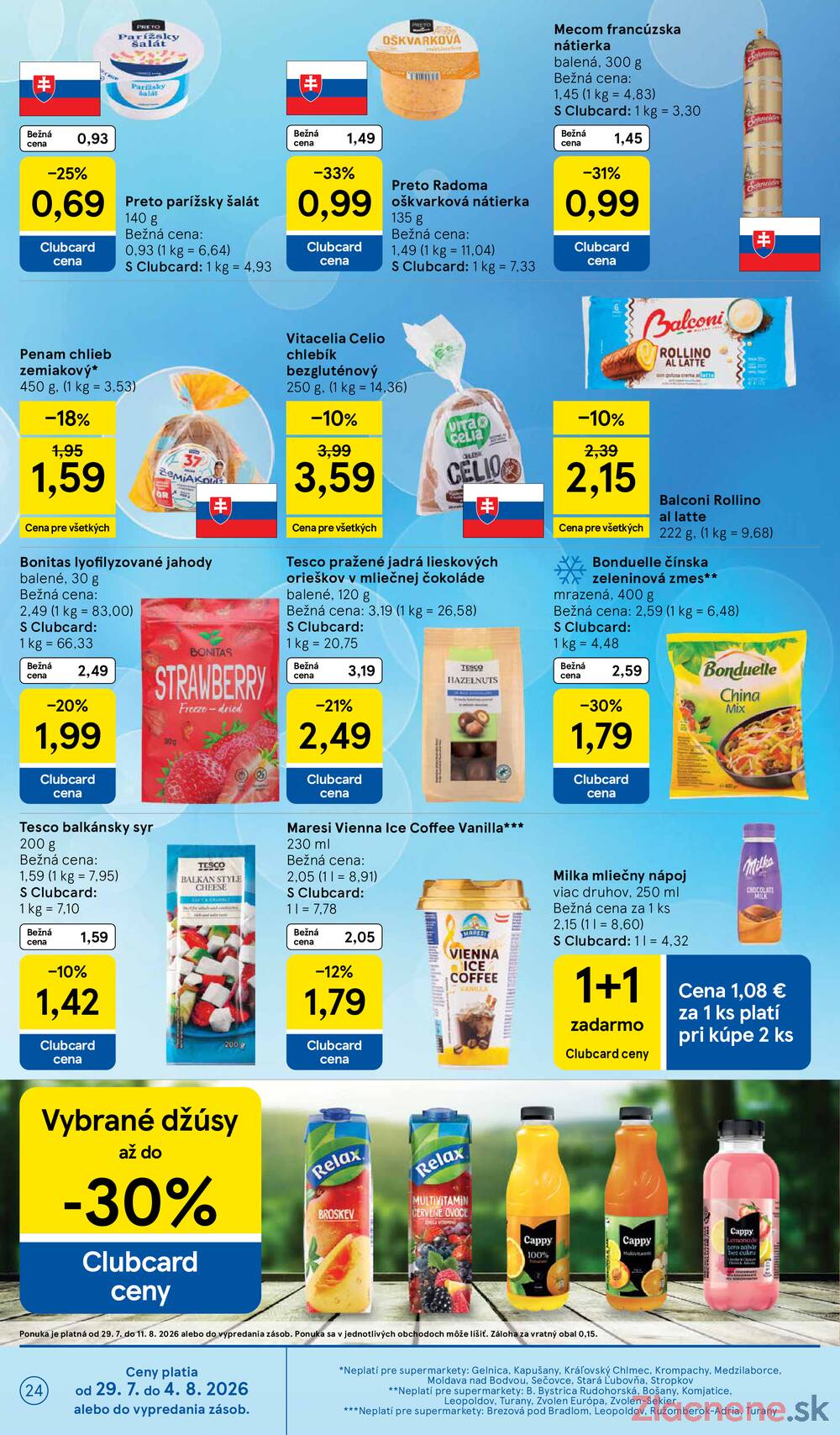 Tesco supermarkety od 29.7. do 4.8.2026