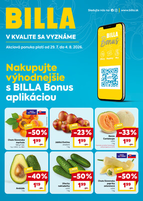 BILLA od 29.7. do 4.8.2026
