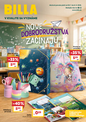 Leták BILLA Back to school do 8.9.