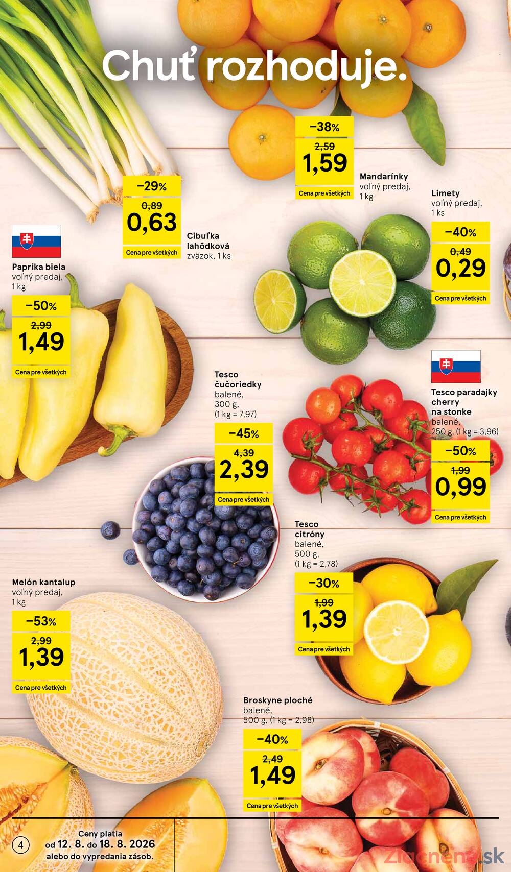 Tesco supermarkety od 12.8. do 18.8.2026