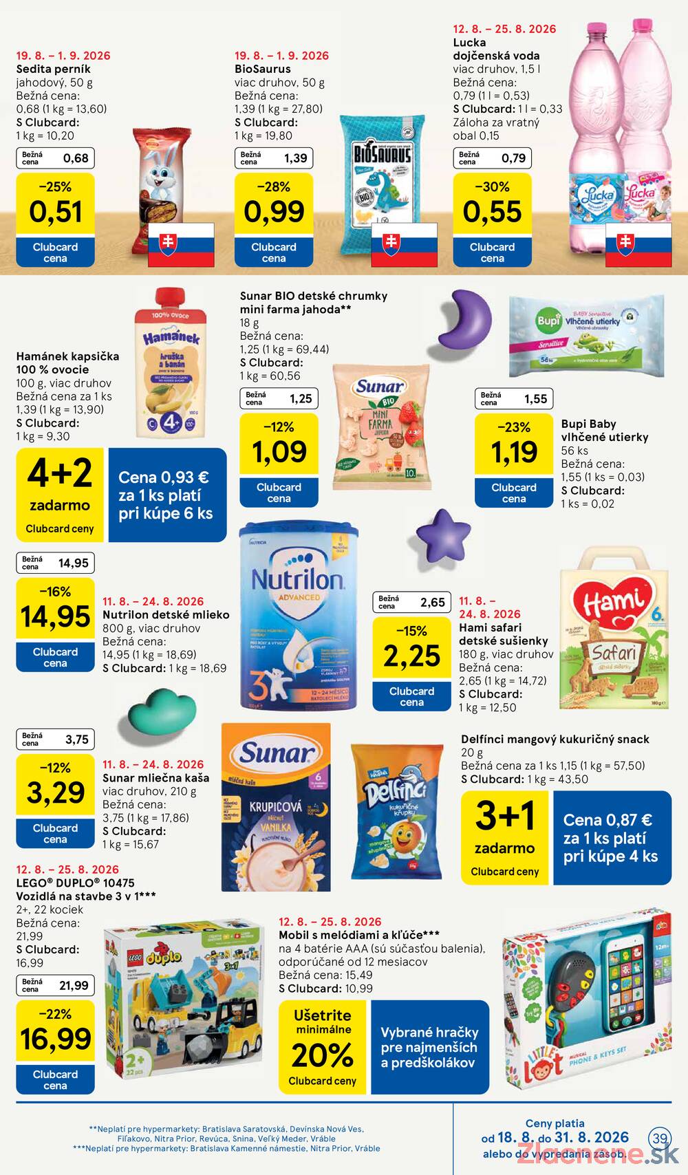 Leták Tesco - Tesco hypermarkety 19.8. - 25.8. - strana 39 Leták Tesco - Tesco hypermarkety 19.8. - 25.8. - strana 39