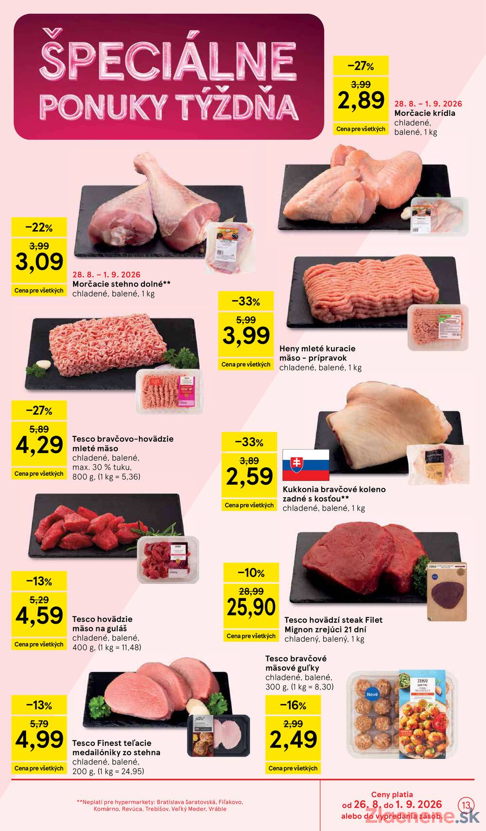 Tesco hypermarkety 26.8. - 1.9.