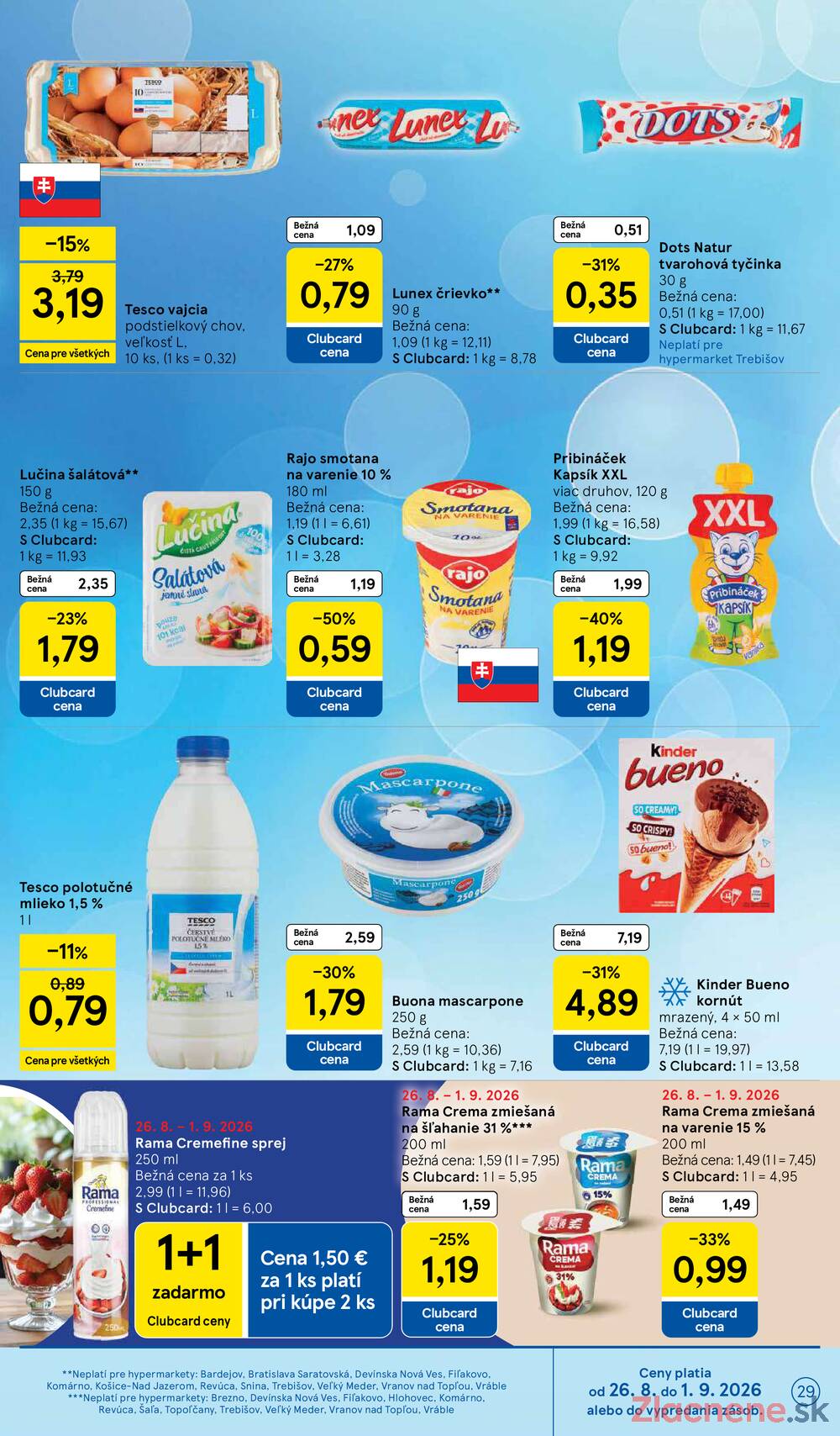 Tesco hypermarkety 26.8. - 1.9.