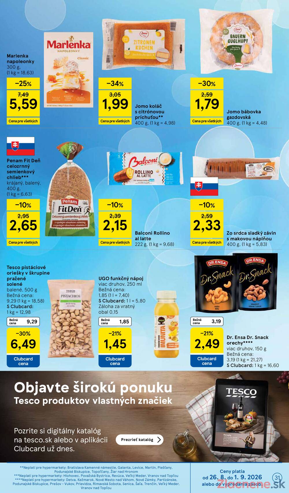 Tesco hypermarkety 26.8. - 1.9.