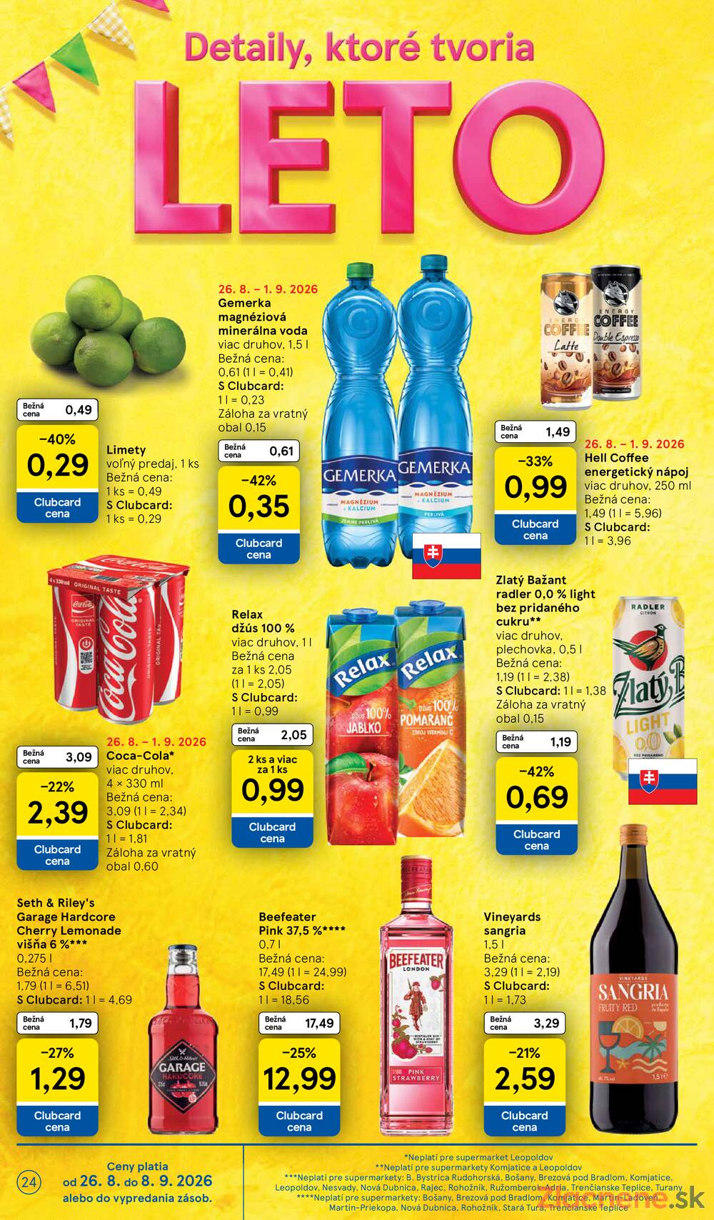 Tesco supermarkety od 26.8. do 1.9.2026