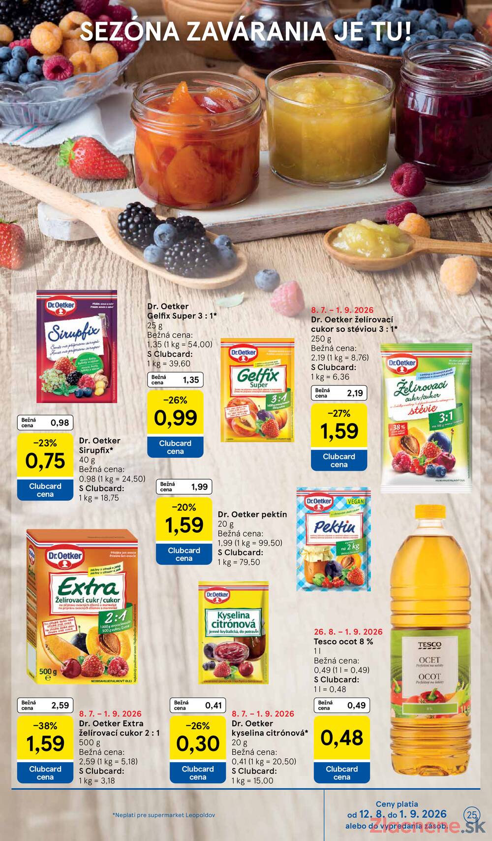 Tesco supermarkety od 26.8. do 1.9.2026