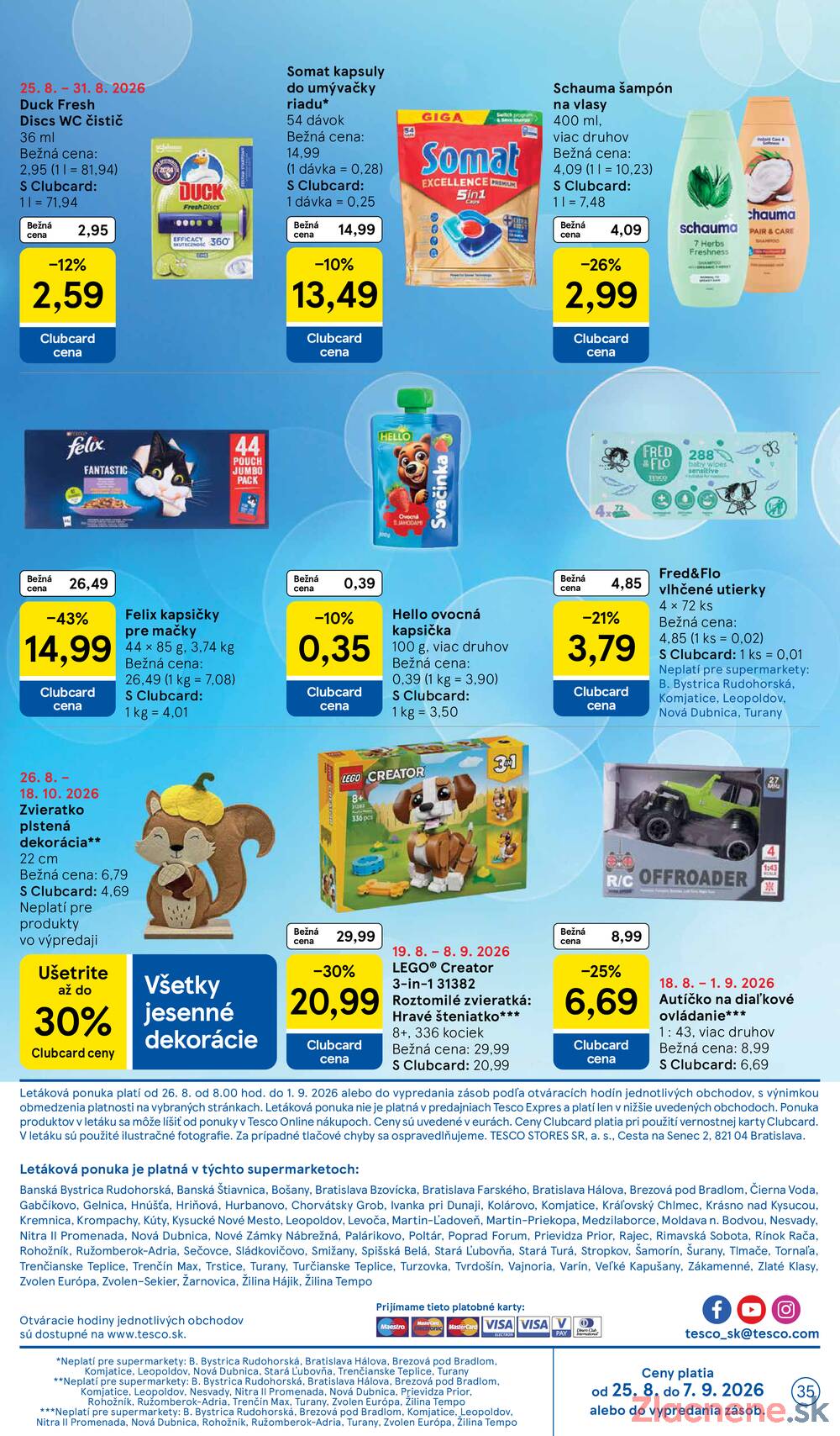 Tesco supermarkety od 26.8. do 1.9.2026