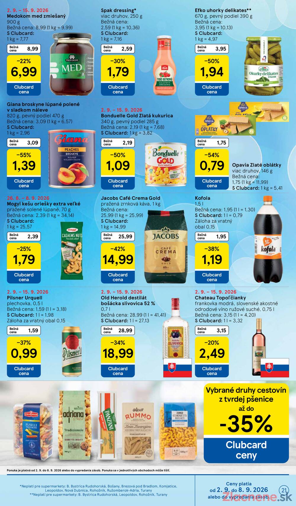 Tesco supermarkety od 2.9. do 8.9.2026